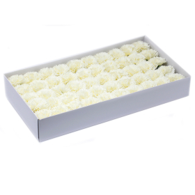 50x Fleurs de Savon pour Bouquet - Oeillets Crème