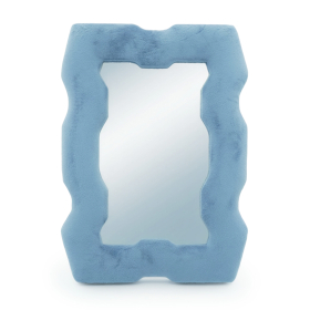 Miroir Souple Ondulé – Cadre Épais – Bleu Roi – 30,5x22,5x2,3 cm
