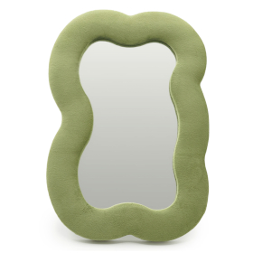 Miroir Souple Ondulé – Grand Nuage – Vert Mousse – 33,4x23,5x2,3 cm