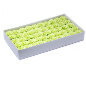 50x Fleurs de Savon pour Bouquet - Oeillets Vert Citron