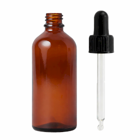 70x Flacon Compte-Gouttes en Verre Ambré 100 ml avec Pipette Noire