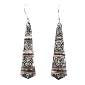 Boucles d\'oreille Argent et Or - Tribal