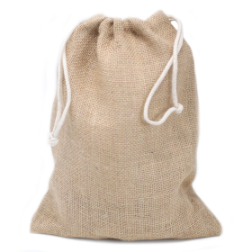 10x Sacs en jute avec cordons Moyens - 240x300mm