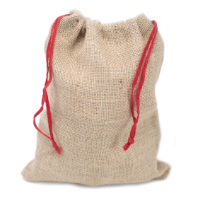 10x Sacs en jute avec cordons petits - 180x220mm