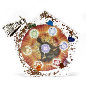 3x Pendentifs Orgonite -  Octogone Chakra