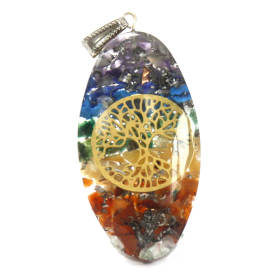 3x Pendentifs Orgonite -  Oval Arbre de Vie