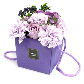 6x Soap Flower Bouqet - Lavender Rose & Carnation - SPECIAL