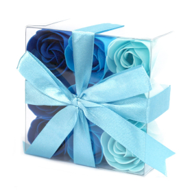 3x Boîtes de 9 Roses de Savon - Bleue