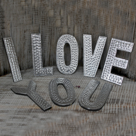 8x Petites Lettres Aluminium - I LOVE YOU