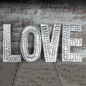 4x Petites Lettres Aluminium - LOVE