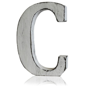 4x Lettres blanchies effet antique Lettre C (4)