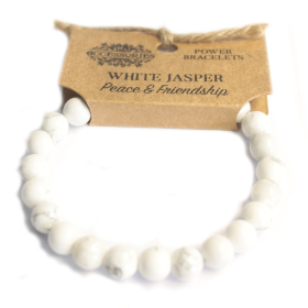 4x Bracelet de Puissance - Jaspe Blanc