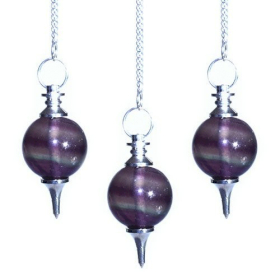 3x Pendules Sphères - Fluorite violette