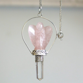 3x Pendules ange - Quartz rose