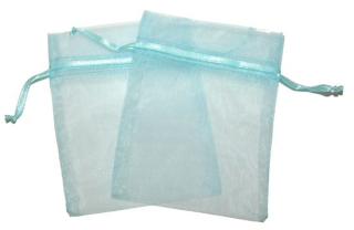 30x Sachets Organza - Bleu clair