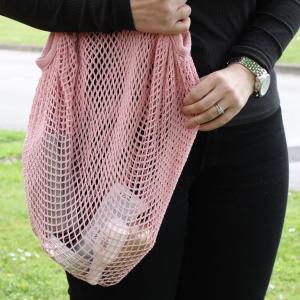 Pure Soft Jute and Cotton Mesh Bag - Rose